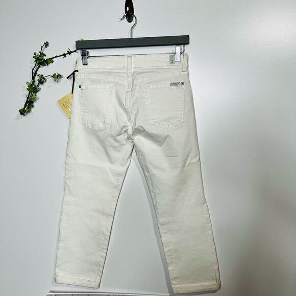 7 For All Mankind White Skinny Crop & Roll Jeans NWT! - Picture 13 of 16
